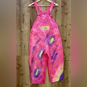 Sloop Jones Flax Pink hand-painted Overalls , hippie, natural, unique, festival